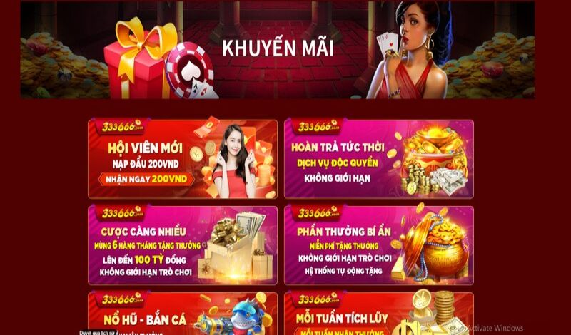 Săn thưởng khuyến mãi cực hot tại game bài 333666